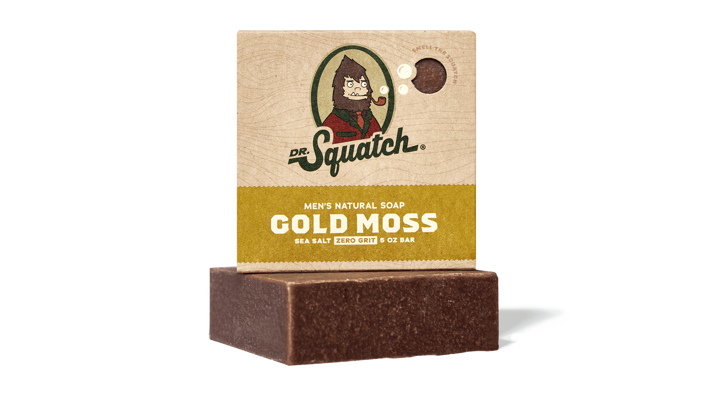Dr. Squatch Gold Moss bar soap packaging